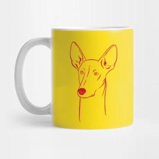 Ibizan Hound (Yellow and Red) Mug